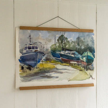 Watercolour Painting of Boats