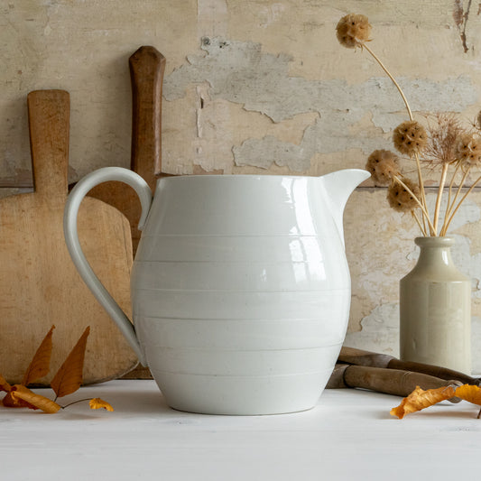 Vintage Edwardian White Banded Jug