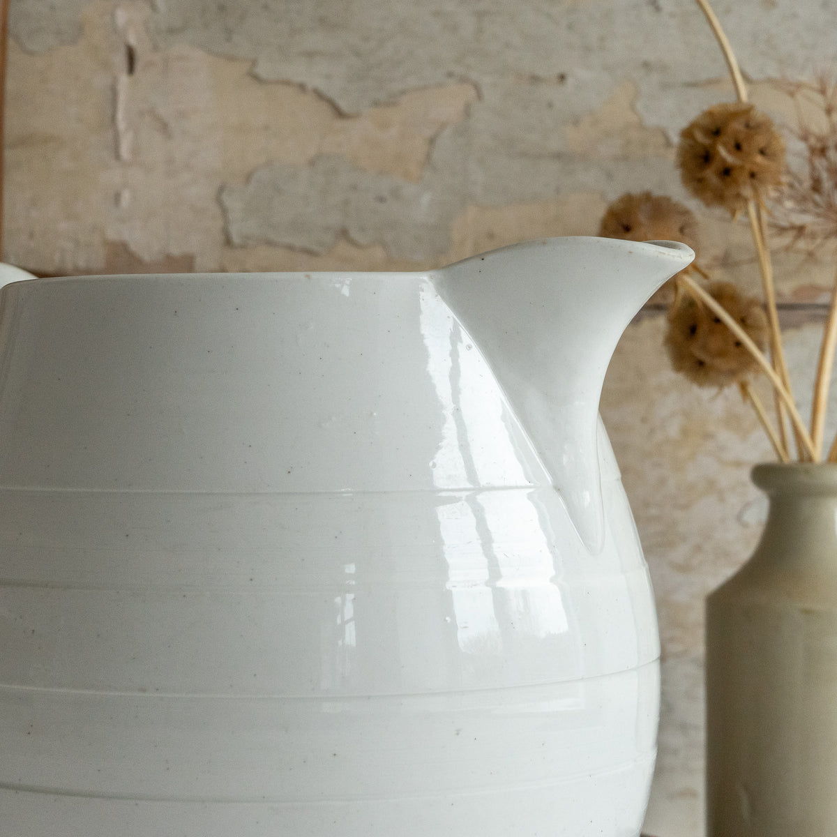 Vintage Edwardian White Banded Jug