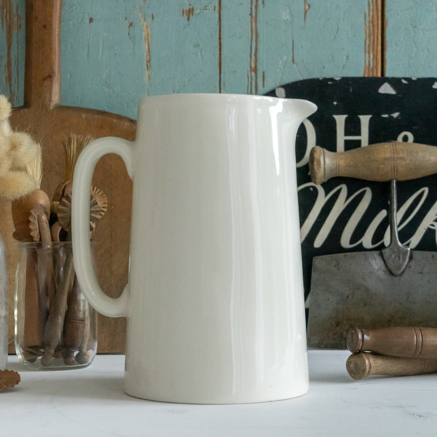 White Ironstone Milk Jug