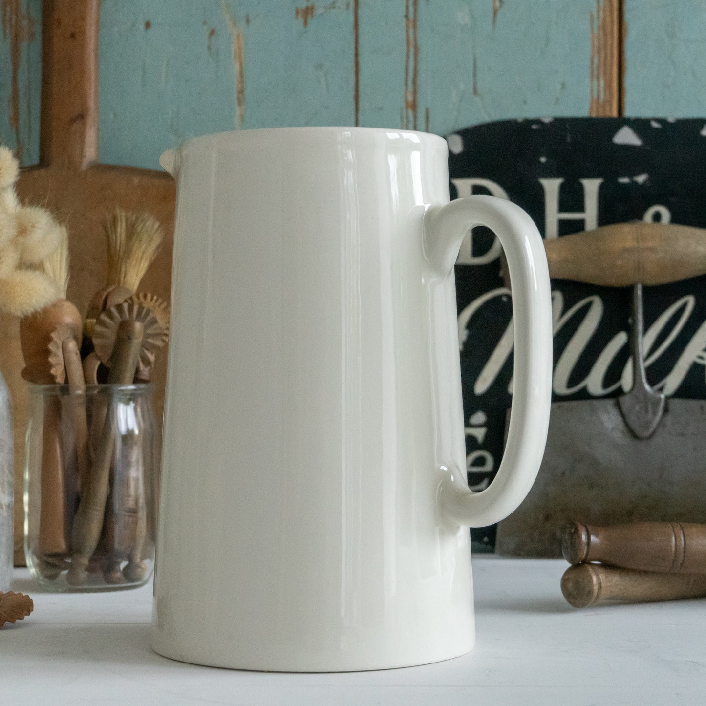 White Ironstone Milk Jug