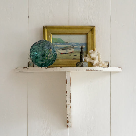 White Painted Demi Lune Wall Shelf