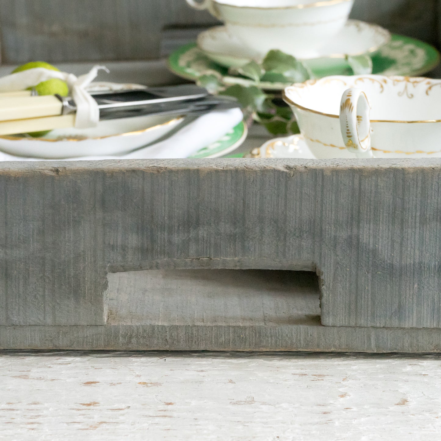 Rustic French Original Painted Crate Tray