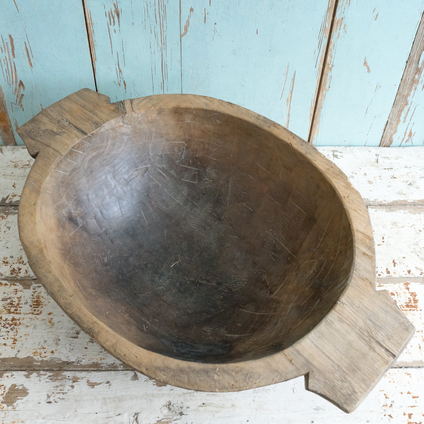 Rustic Hand Carved Dough Bowl