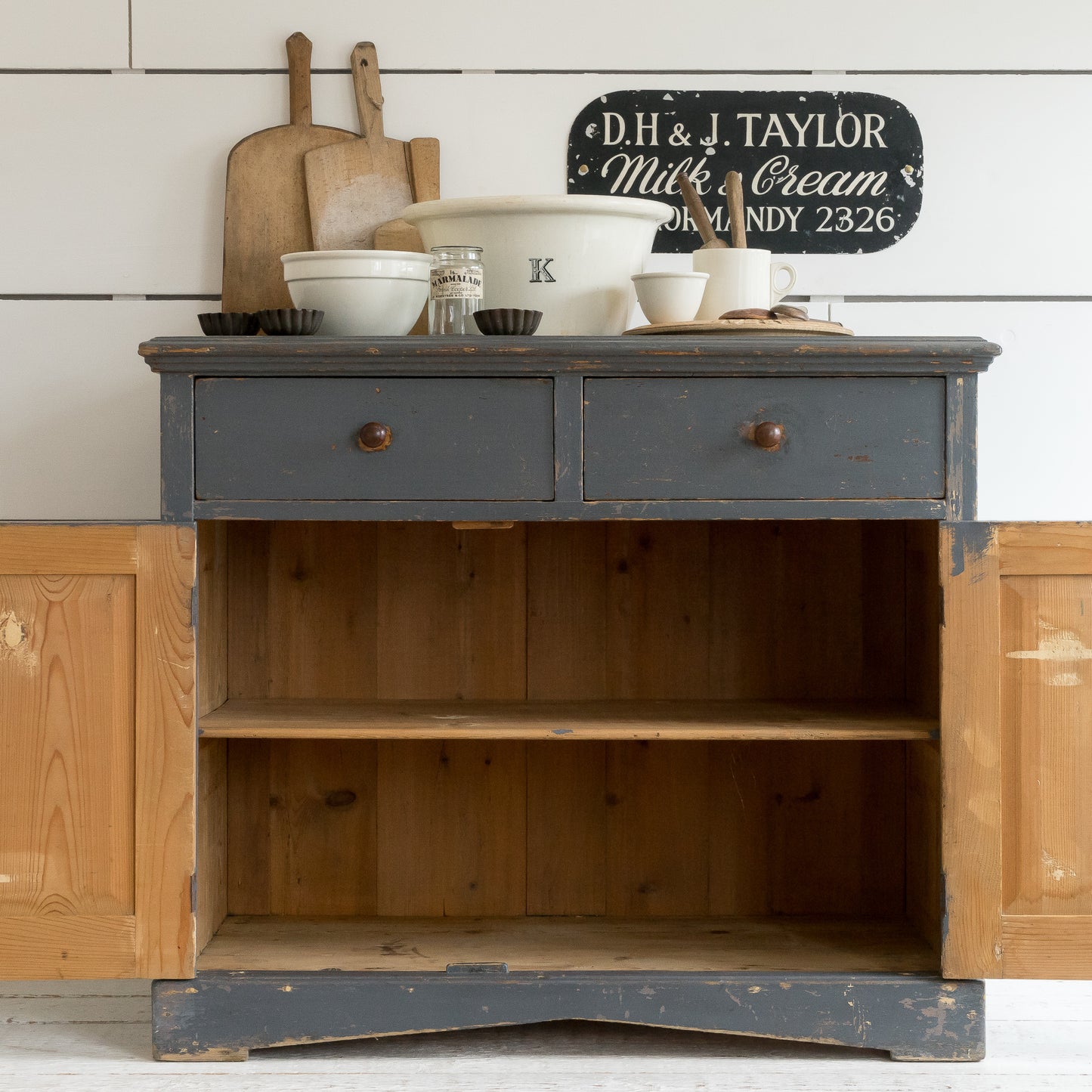 TIMEWORN PAINTED CUPBOARD