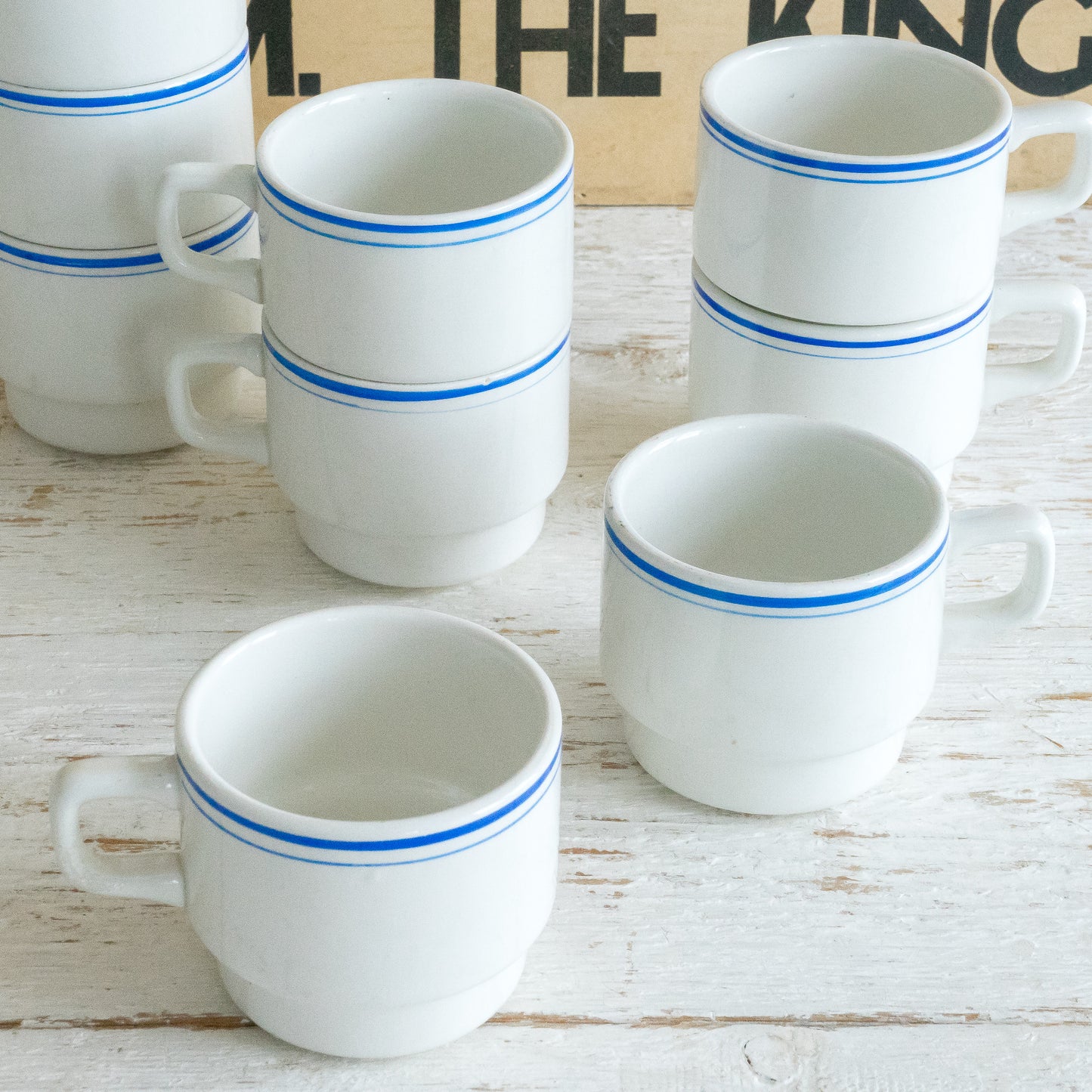 Vintage French Blue and White Mug #2