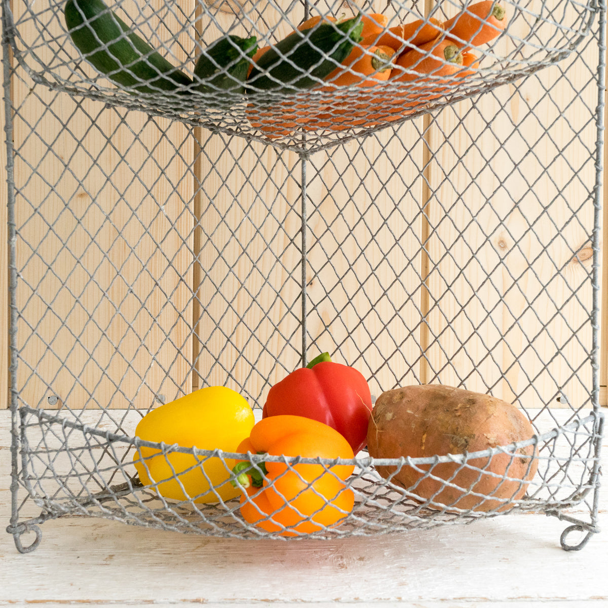 Wire Produce Rack Vintage Wire Work Corner Vegetable Rack – Goose Home and Garden