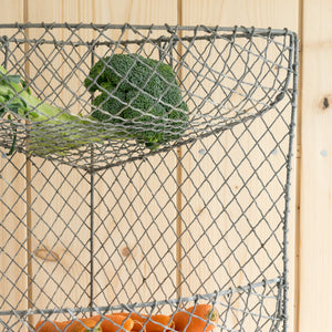 VINTAGE WIRE WORK CORNER VEGETABLE RACK